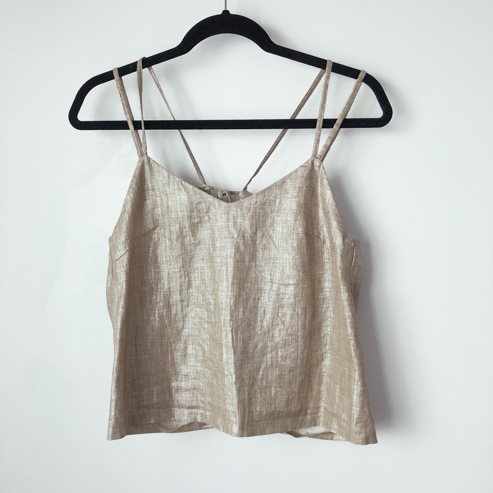 Golden Open Back Top